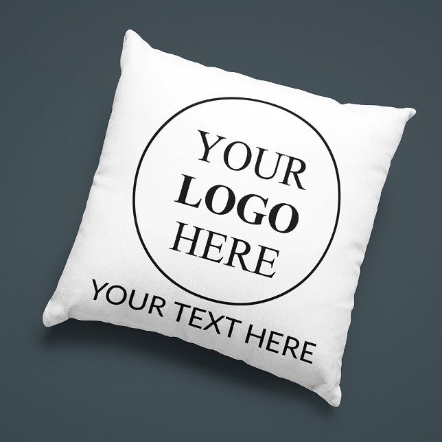 Custom Promotional Logo – No Minimum Order Throw Pillow (Creator Uploaded)