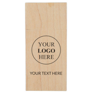 Custom Promotional Logo – No Minimum Order Wood Flash Drive