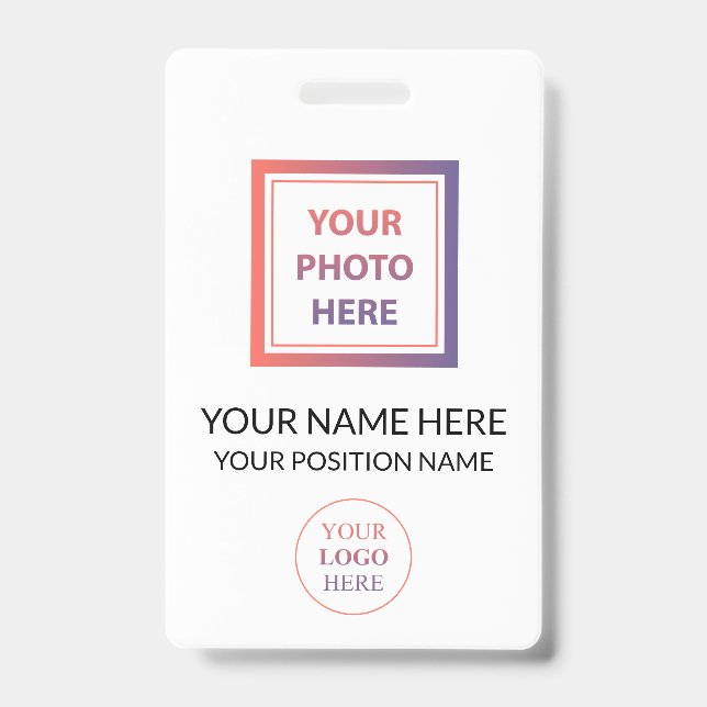 Custom Promotional Logo & Photo No Minimum Order Badge (Front)