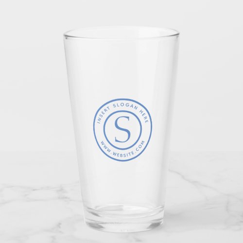 Custom Promotional Monogram Cornflower Blue Glass