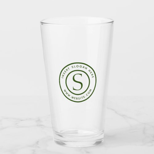 Custom Promotional Monogram Forest Green Glass