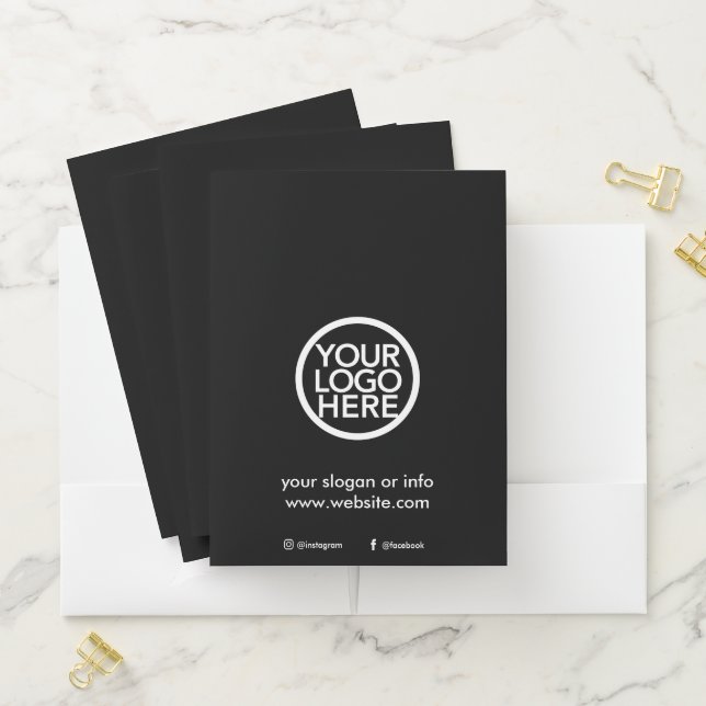 Custom Promotional - Personalized Business Logo Pocket Folder (In Situ)