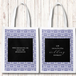 Custom Promotional Purple Heart Pattern Reusable Grocery Bag