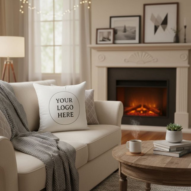  Custom promotional simple modern  your logo  Throw Pillow (Creator Uploaded)