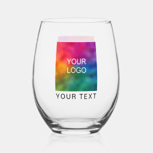 Custom Promotional Template Upload Your Logo to Stemless Wine Glass