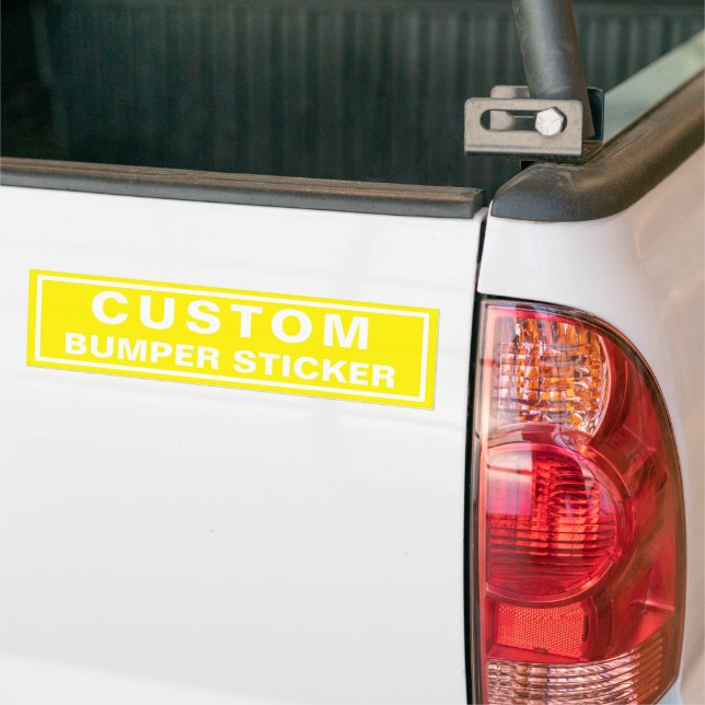 Custom Promotional yellow Bumper Sticker (On Truck)