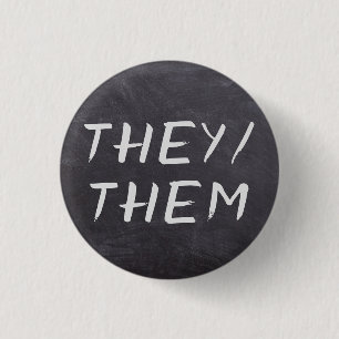 Custom Pronouns Chalkboard Button