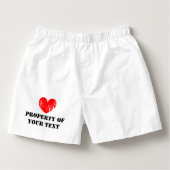 Custom PROPERTY OF heart boxer shorts for men (Front)