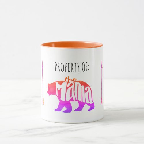 Custom Property of Mama Bear Orange and Multi Mug