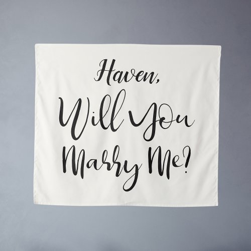 Custom Proposal Sign Cream Will You Marry Me Tapestry