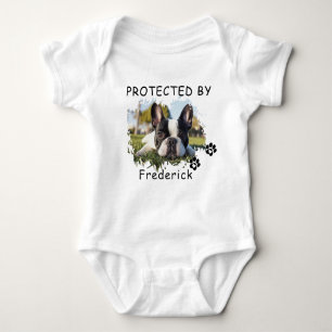 Custom Protected By [Pet's Name] Baby Bodysuit