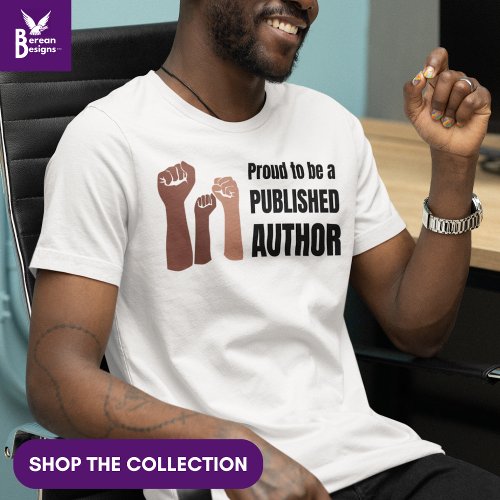 Custom Proud Black Melanin Book Author  T_Shirt