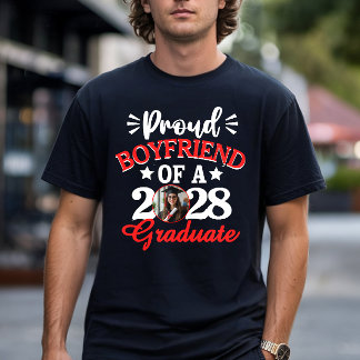 Custom Proud Boyfriend of a 2028 Graduate Photo T-Shirt