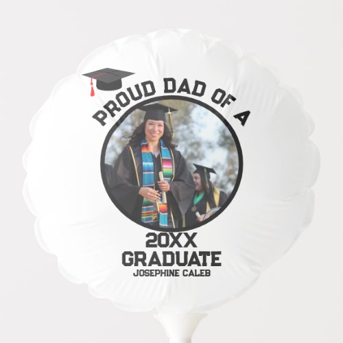 Custom Proud Dad of a Graduate Photo T_Shirt Balloon