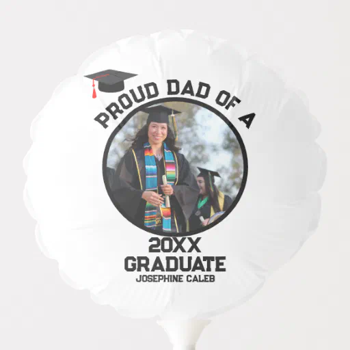 Custom Proud Dad of a Graduate Photo T-Shirt Balloon