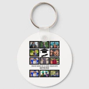 Custom proud dad of the graduate 11 photo collage keychain