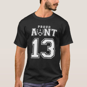 Custom Proud Football Aunt Number 13 Personalized T-Shirt