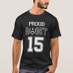 Custom Proud Football Aunt Number 15 Personalized  T-Shirt