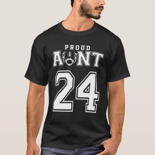 Custom Proud Football Aunt Number 24 Personalized T_Shirt