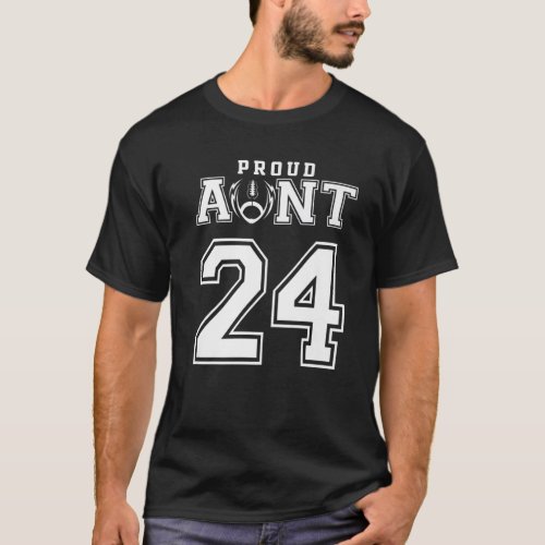 Custom Proud Football Aunt Number 24 Personalized T_Shirt