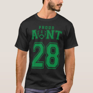 Custom Proud Football Aunt Number 28 G Personalize T-Shirt