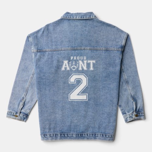 Custom Proud Football Aunt Number 2 Personalized F Denim Jacket