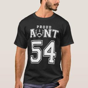 Custom Proud Football Aunt Number 54 Personalized T-Shirt