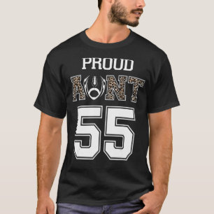 Custom Proud Football Aunt Number 55 Personalized T-Shirt
