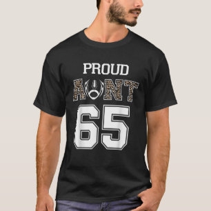 Custom Proud Football Aunt Number 65 Personalized T-Shirt