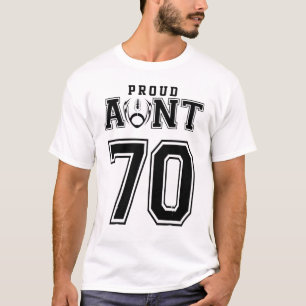 Custom Proud Football Aunt Number 70 Personalized T-Shirt