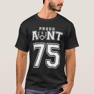 Custom Proud Football Aunt Number 75 Personalized T-Shirt