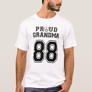 Custom Proud Football Grandma Number 88 Personaliz T-Shirt