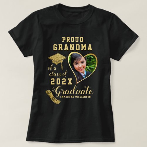 Custom Proud Grandma of a Class of 2024 Graduate T_Shirt