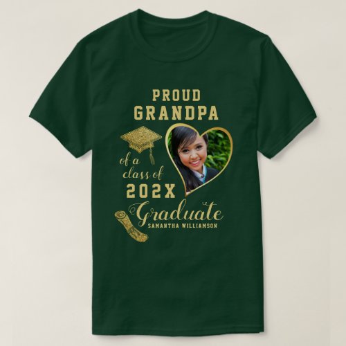 Custom Proud Grandpa of a Class of 2024 Graduate T_Shirt