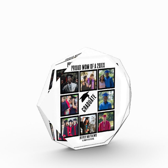 Custom Proud Mom of Year Graduation Photo Collage  (Left)