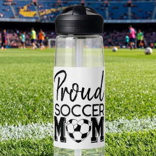 Custom Proud Soccer Mom Game Day Team Spirit Water Bottle