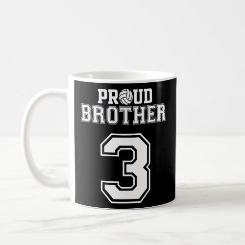 Custom Proud Volleyball Brother Number 3 Personali Coffee Mug
