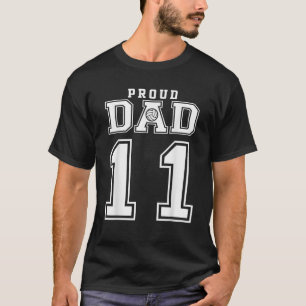 Custom Proud Volleyball Dad Number 11 Personalized T-Shirt