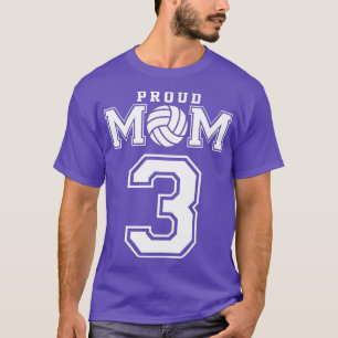 Custom Proud Volleyball Mom Number 3 Personalized T-Shirt