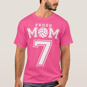Custom Proud Volleyball Mom Number 7 Personalized T-Shirt
