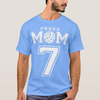 Custom Proud Volleyball Mom Number 7 Personalized  T-Shirt