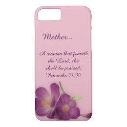 Custom Proverbs 31 Woman Christian Purple Flower iPhone 8/7 Case
