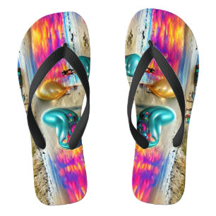 Custom Psychedelic Balloons Colorful Flip Flopss Flops
