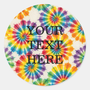Custom Psychedelic Tie Dye Groovy Retro Stickers