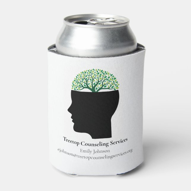 Custom Psychologist Therapy Tree Modern Counselor Can Cooler (Can Front)