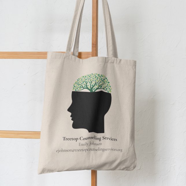 Custom Psychologist Therapy Tree Modern Counselor Tote Bag (Creator Uploaded)