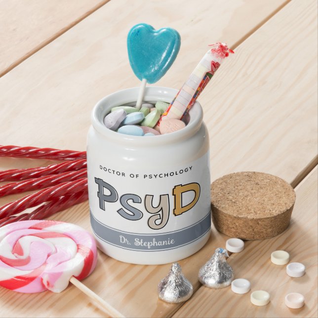 Custom PsyD Doctor of Psychology Psychologist Candy Jar (In Situ)