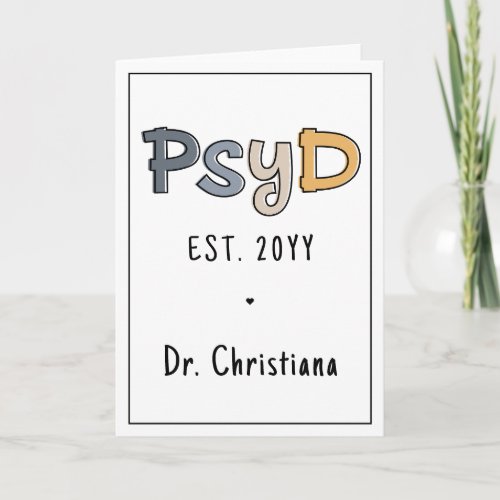 Custom PsyD Doctor of Psychology Psychologist Card