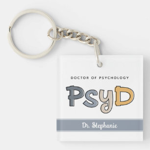 Custom PsyD Doctor of Psychology Psychologist Keychain