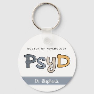 Custom PsyD Doctor of Psychology Psychologist Keychain